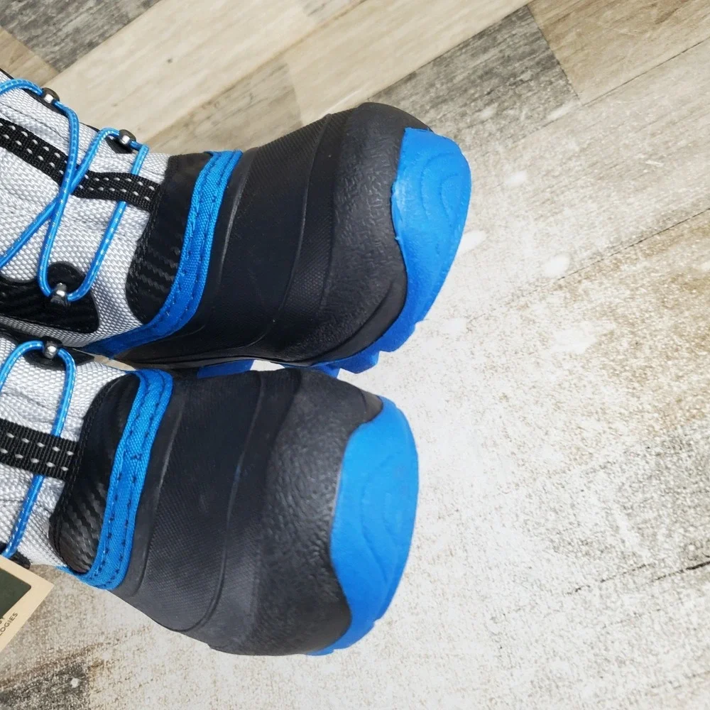 Kamik Luke 3 Kids Winter Boots Sz 12 Light Gray Blue Waterproof Lace Up Mid-Calf